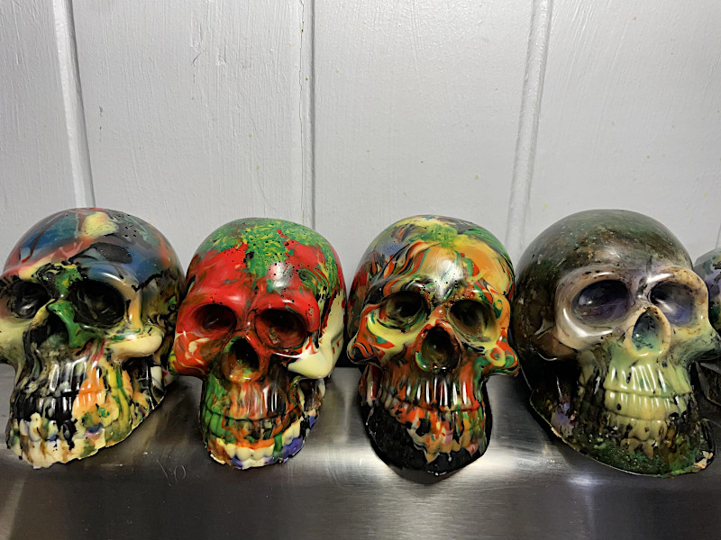 Silicone Molded Skulls from 3D Printer Poops