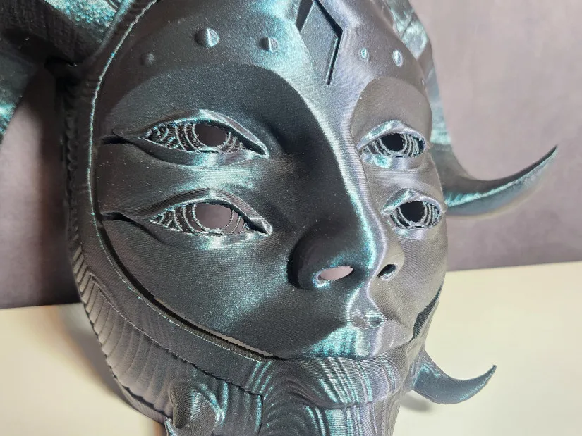 3D Printed Helliquinn Mask Close Look