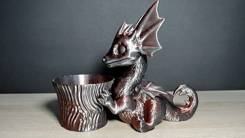 Dragon Toy Pot Planter - Side View