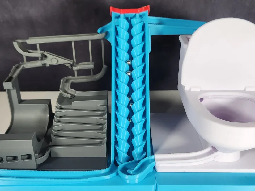 3D Printed Skatepark and Toilet Marble Run Modules