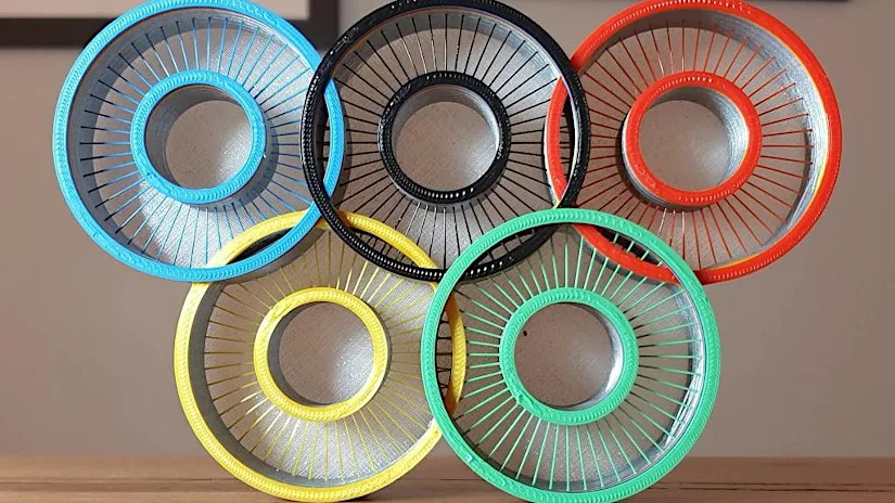 Olympic Rings - 3D Printed String Art