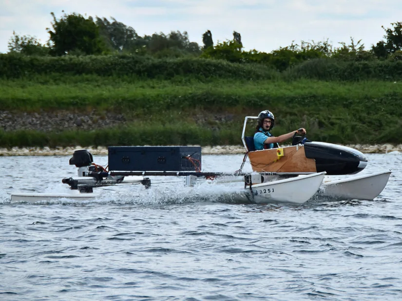 CU Riviera Racing pilot Oliver Flavin testing the boat