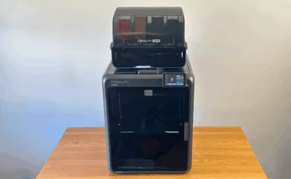 Creality K2 Pro 3D printer with CFS unit placed on a wooden desk