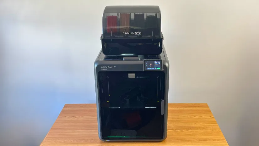 Creality K2 Pro 3D printer with CFS unit placed on a wooden desk
