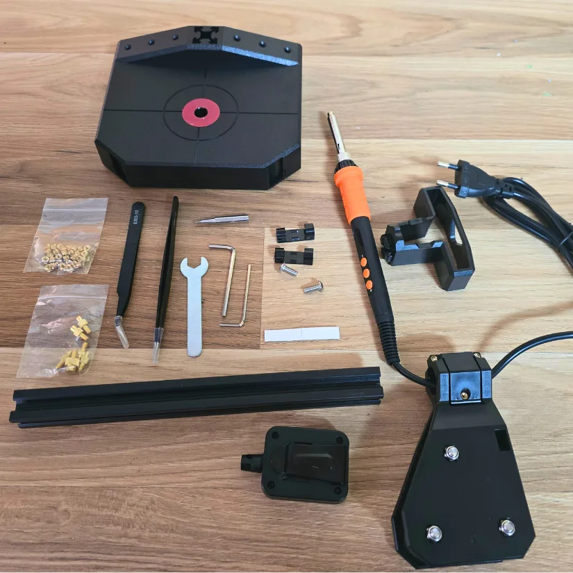 Mintion Heat Press Kit unboxed with all components laid out on a wooden surface