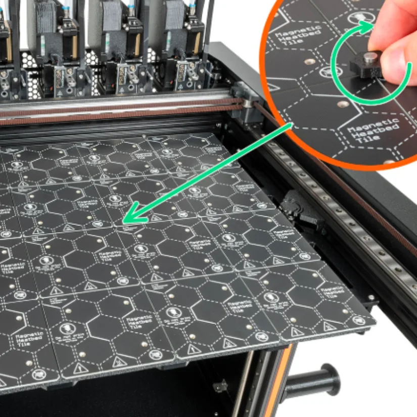 Calibration pin on the bed