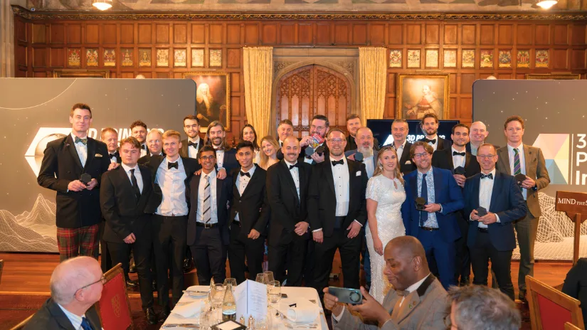 Group photo of winners at the 3D Printing Industry Awards ceremony in London