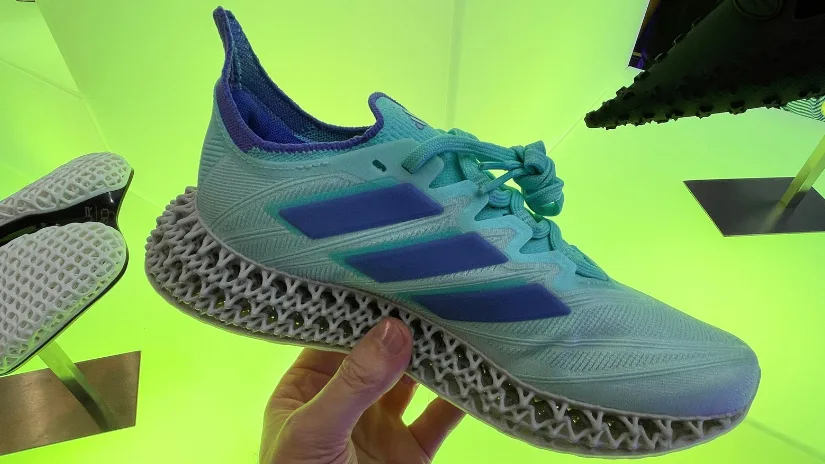 Adidas 4D sneaker with lattice midsole displayed at the Carbon booth during Formnext
