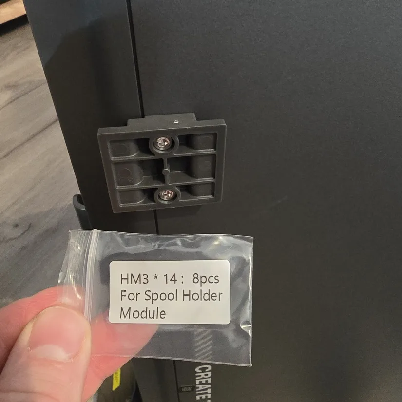 Spool holder module brackets installed on the right side