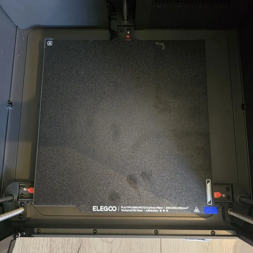 Textured PEI build plate installed on the printer