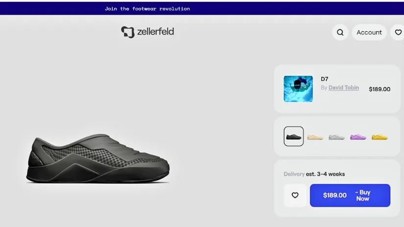 Zellerfeld D7 by David Tobin product page showing price and delivery estimate
