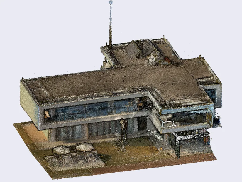 Detailed building point cloud created with the 3DMakerpro Raven LiDAR spatial scanner