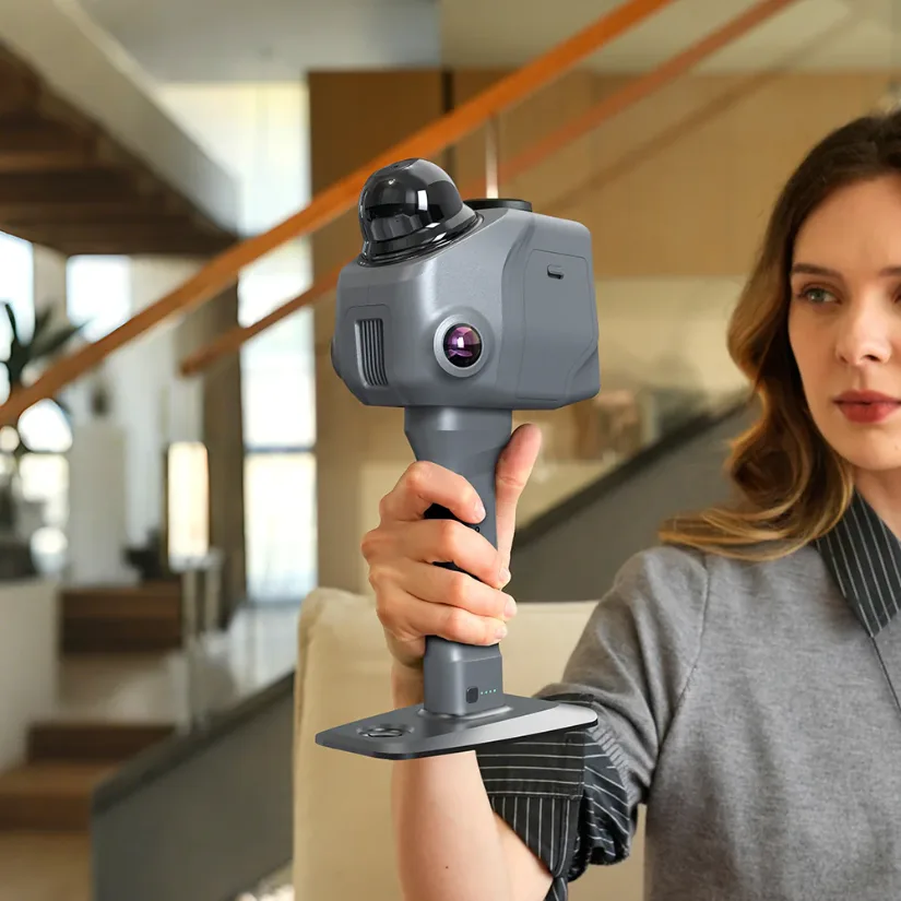3DMakerpro Raven handheld LiDAR spatial 3D scanner used indoors for room scanning