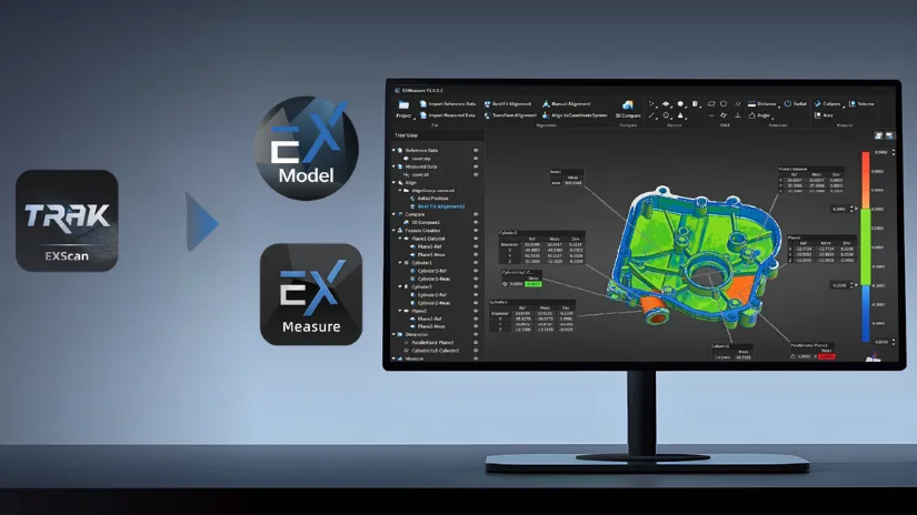 EinScan Trak EXScan, EXMeasure and EXModel software workflow