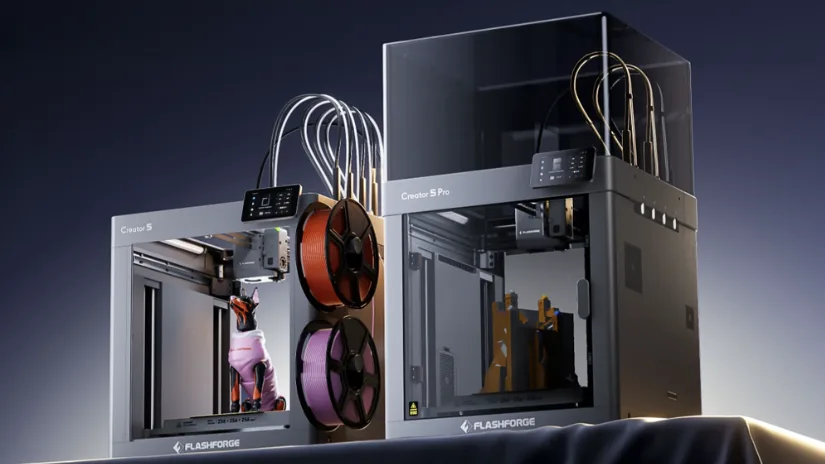 Flashforge Creator 5 and Creator 5 Pro multicolor toolchanging 3D printers