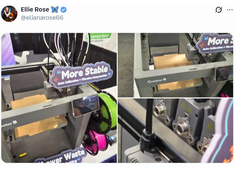Flashforge Creator 5 spotted at Rapid TCT Boston with close-up show floor photos