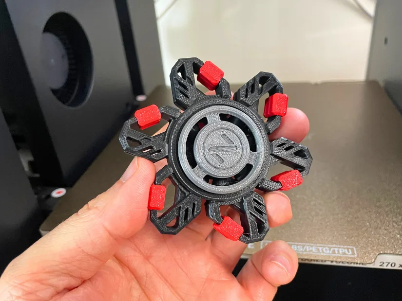 3D printed fidget spinner with print-in-place plastic bearings on Snapmaker U1