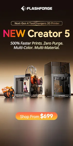 Flashforge Creator 5 and C5 Pro toolchanger 3D printer banner