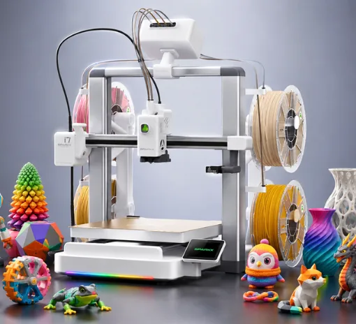 Creality SPARKX i7 Nano Combo multi-color 3D printer and test prints