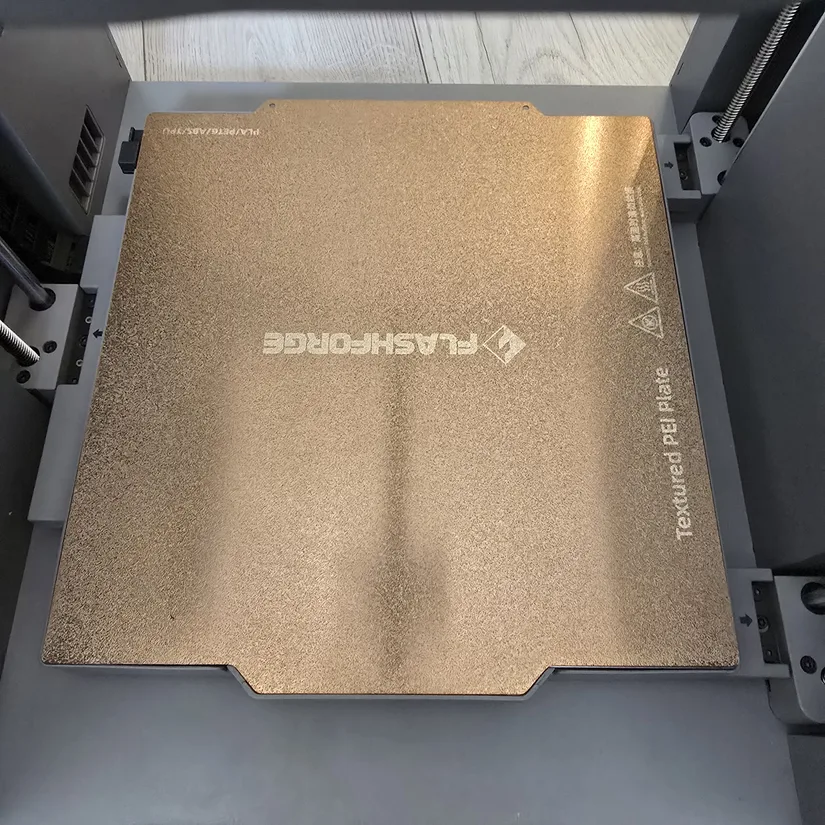 Flashforge Creator 5 PEI build plate Flashforge Creator 5 PEI flexible build plate viewed from above