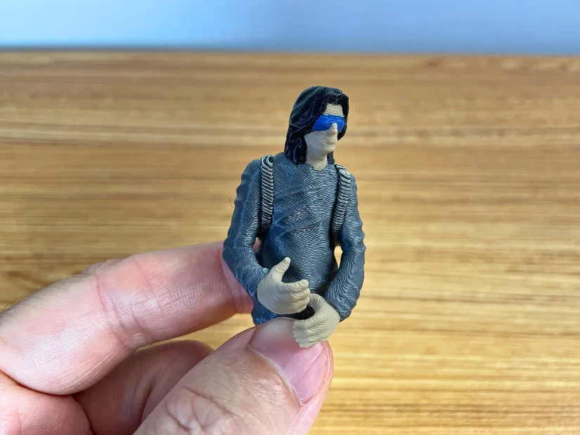 First segmented section of the 3D Printing Guardian figurine printed in multiple colors