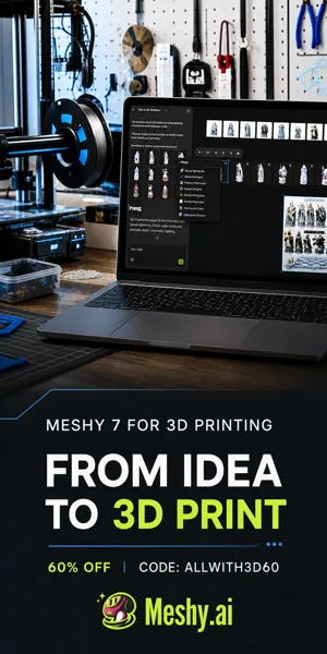 Meshy AI Idea to 3D Print Banner