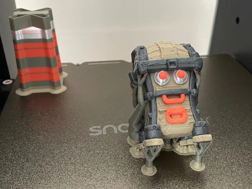 Four-color Tripo AI generated monster treasure chest 3D printed on the Snapmaker U1