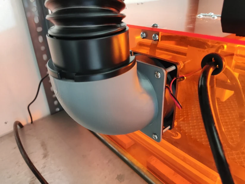 3D printed 90-degree exhaust port for Carverall X1Pro and MD2 purifier