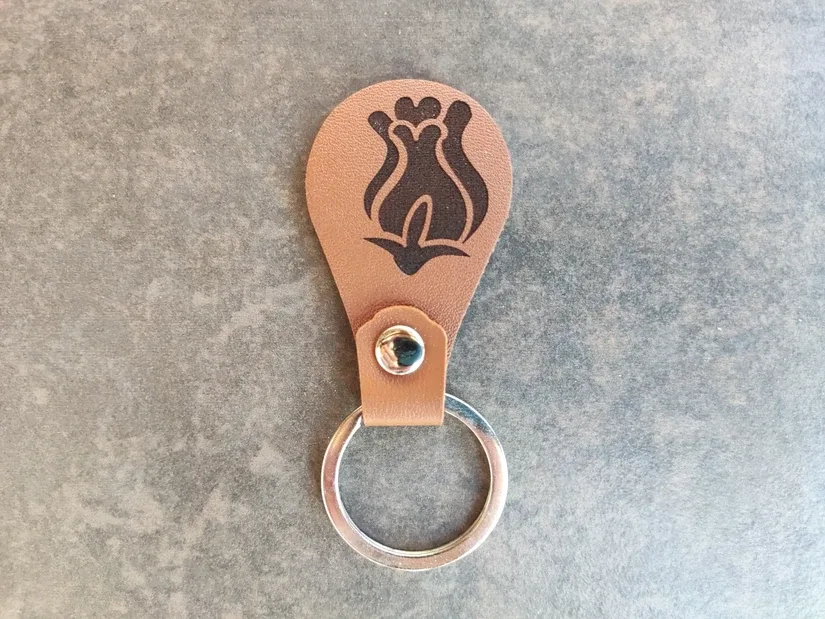 Misaligned PU leather engraving made with the Carverall X1Pro