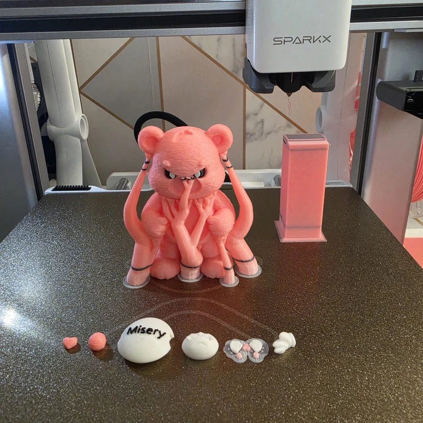 Multi-part Care Bear print on Creality SparkX i7 Nano
