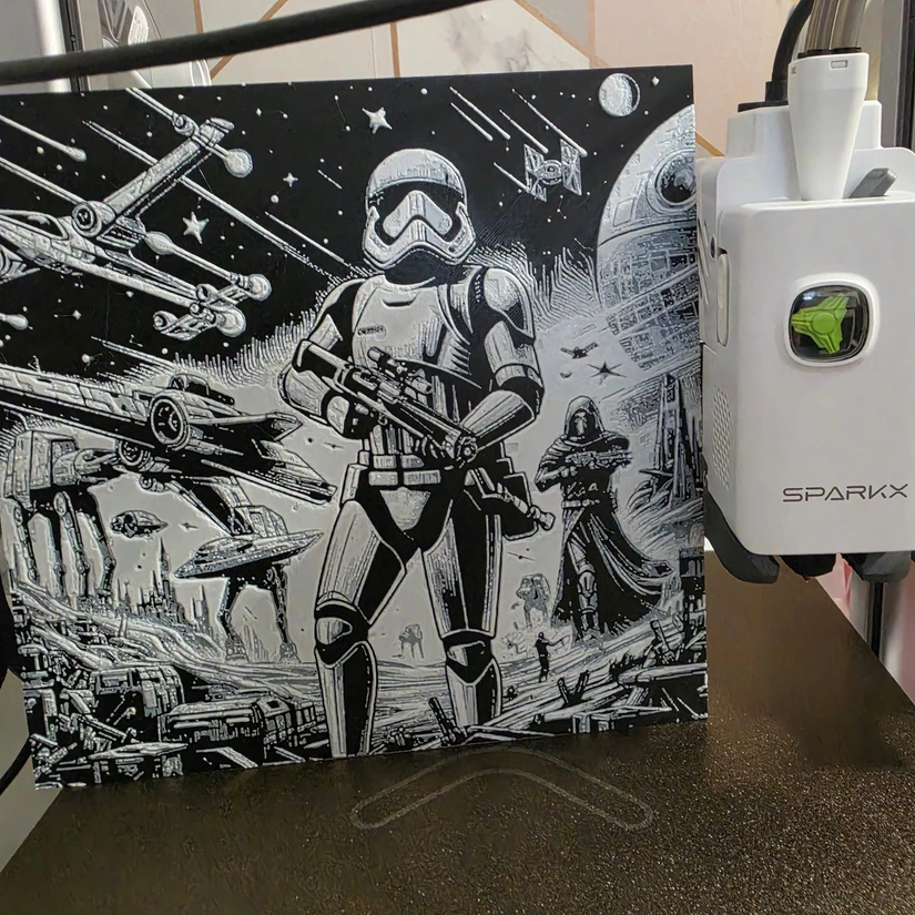 HueForge Stormtrooper print on Creality SparkX i7 Nano