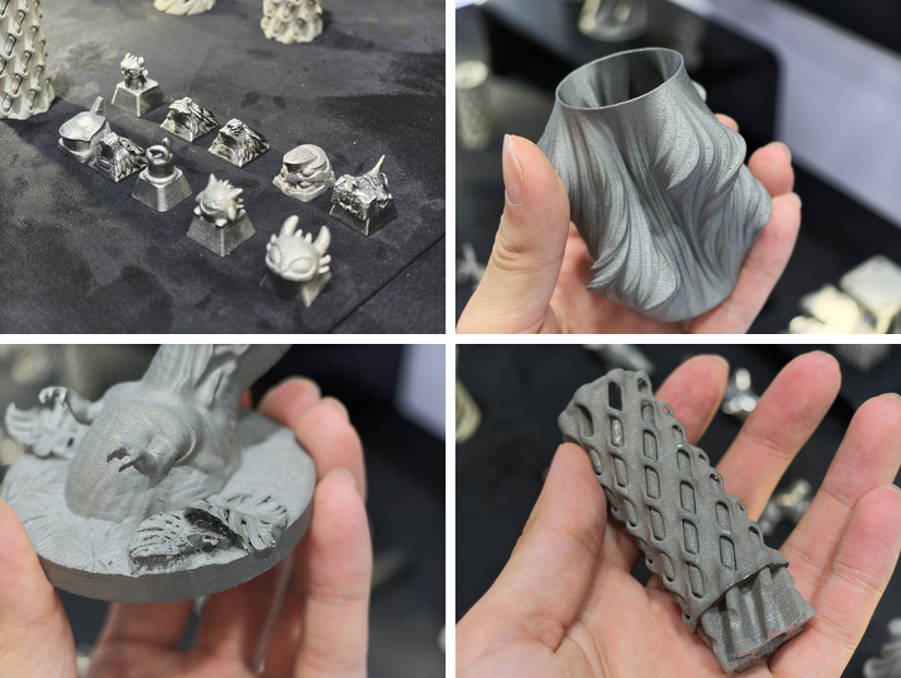 SnowPod metal 3D printed miniatures fluted vase relief and patterned fidget samples